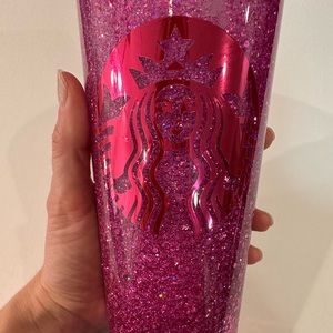 Pink Starbucks glitter tumbler